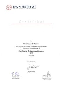 Zertifikat des IFU Instituts
